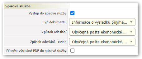 Možnosti přenosu do spisové služby