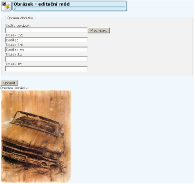 Editační mód portletu