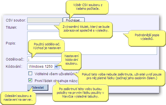Vložení CSV souborů I
