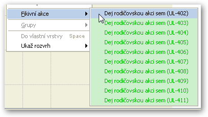Využití fiktivní akce k nalezení volného místa v časoprostoru