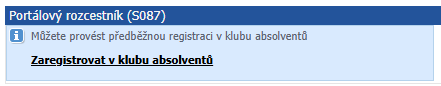 Absolvent - lákání na registraci