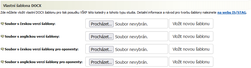 Vložení vlastní šablony .docx pro posudek VŠKP