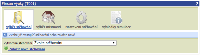 Záložka pro výběr stěhování