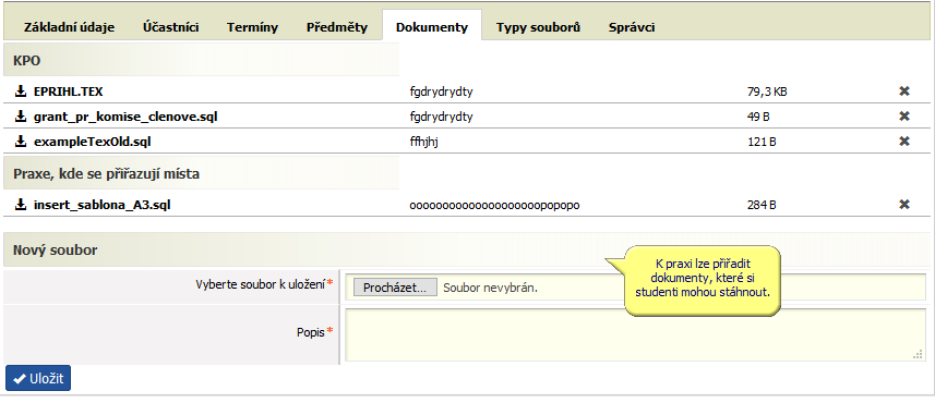 Dokumenty pro studenty