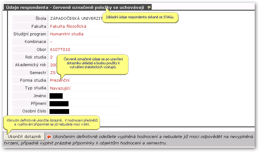 Tabulka údajů o respondentovi