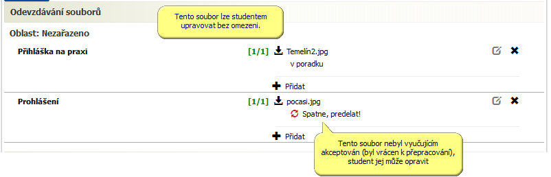 Neakceptovaný / vrácený soubor