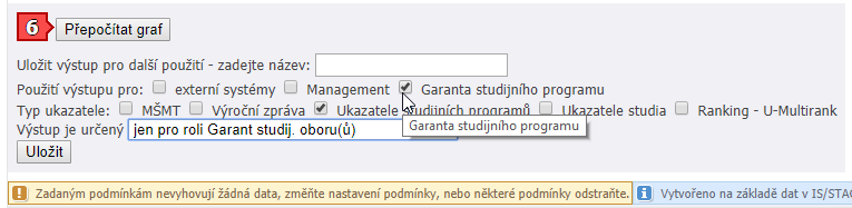 Uložení výstupu pro použití v portletu Garant oborů