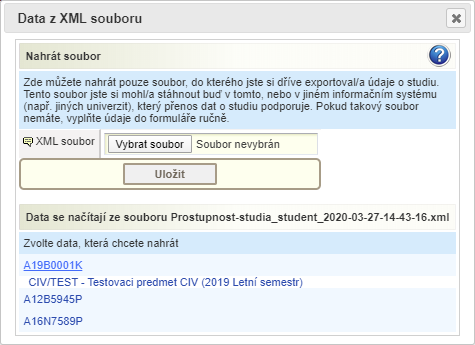 Volba předmětu